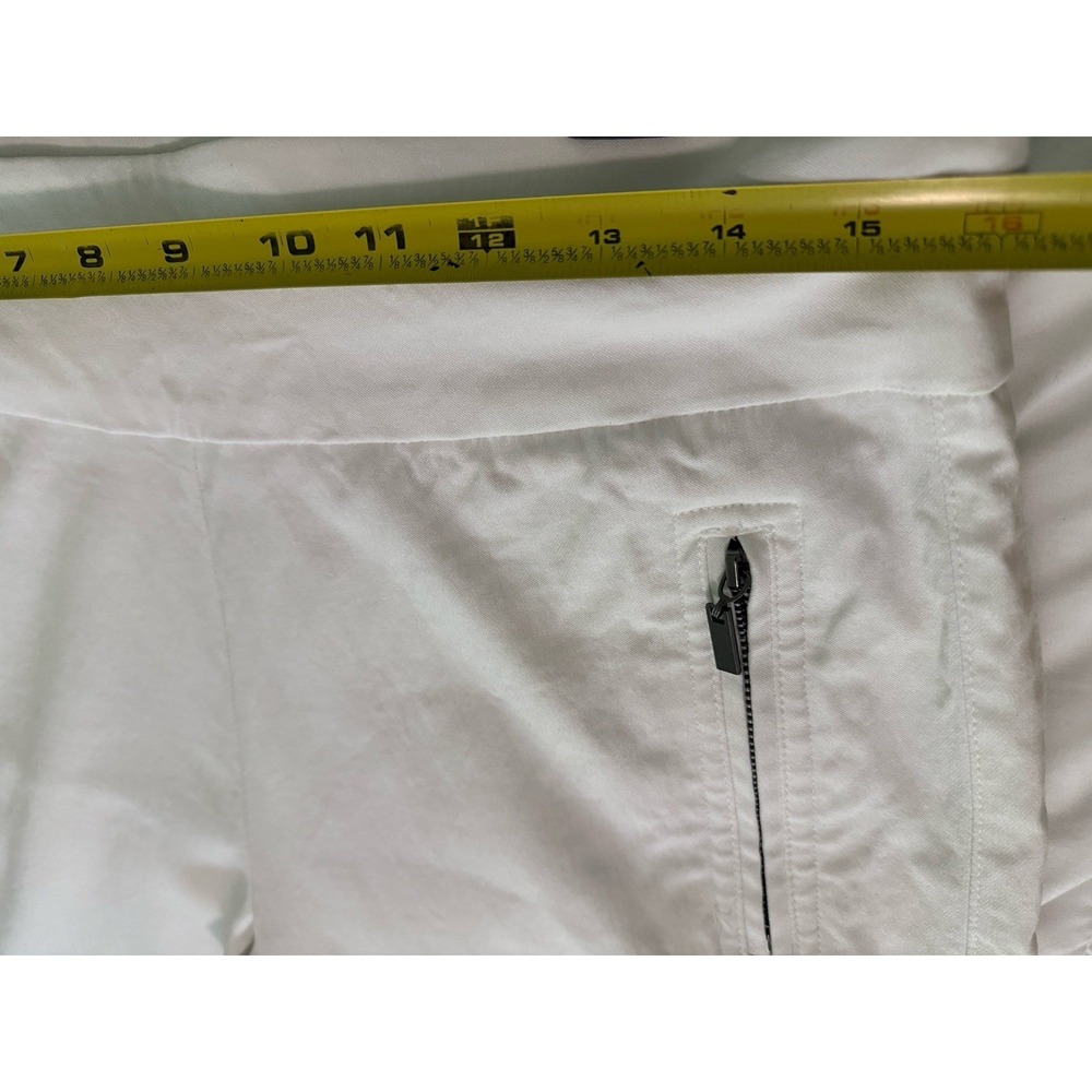 INC International Crop Zipper Pockets Pull On White Pants Womens 12 - Picture 7 of 7